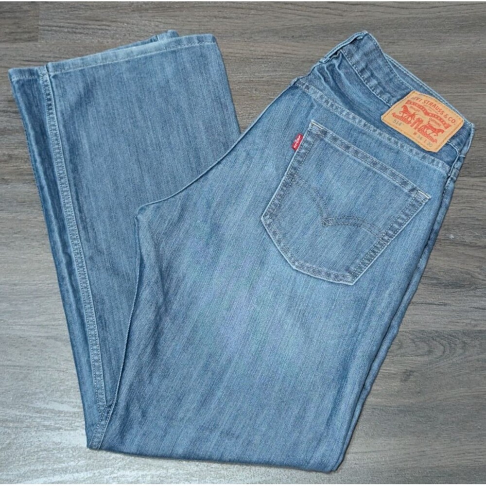 Levi's 514 0381 Mens Straight Fit 30x34 Jeans Blue Silver Sheen Cotton Polyester
